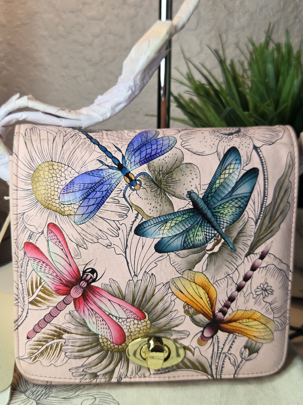 Anuschka Hand-Painted Genuine Leather Flap Front Crossbody Bag - Picture 2 of 14